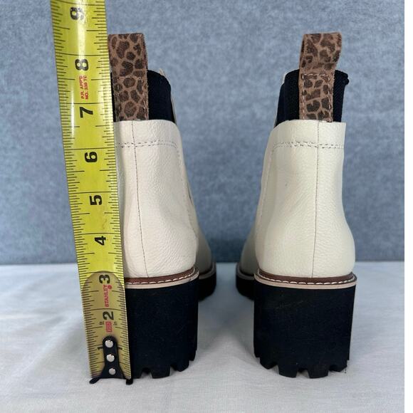 Dolce Vita Woman’s sz 10 White Leather Block Heel Chelsea Boot Huey H2O Bootie - Picture 3 of 9